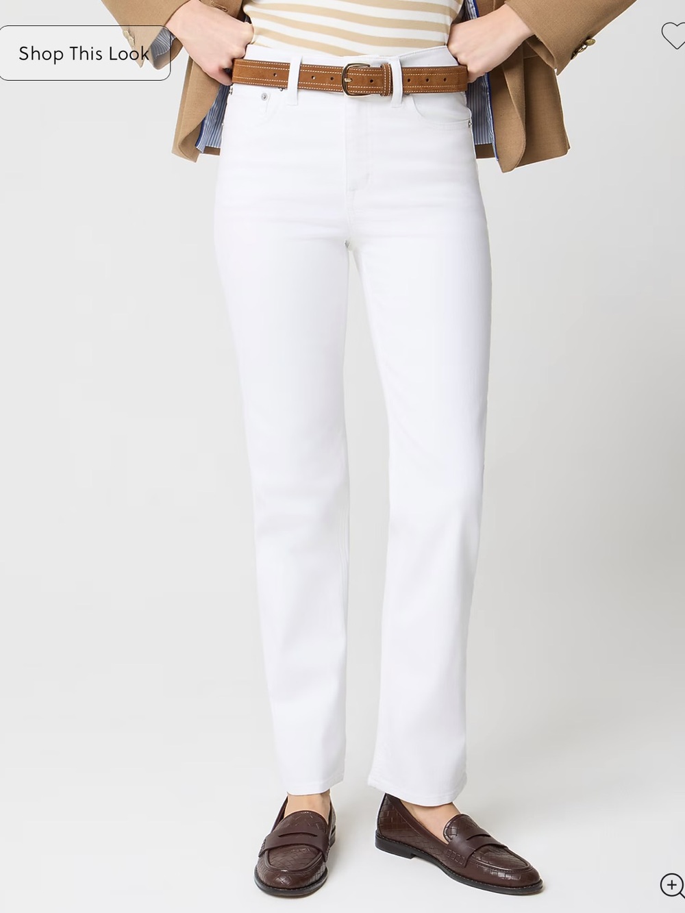 J.Crew Mid-rise straight jean in all-day stretch in white